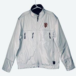 Antigua Kids Gray Puffer Jacket SF Giants Logo Small